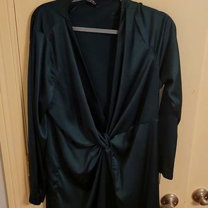 Fashion nova, forest green dress